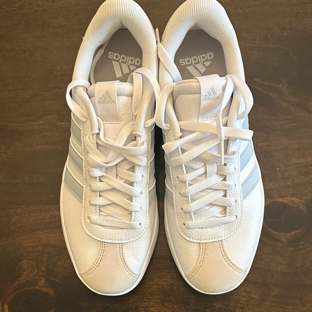 Adidas White Shoes with Light Gray Accents